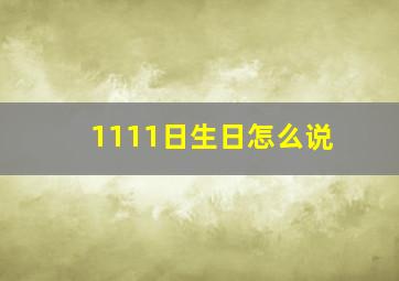 1111日生日怎么说