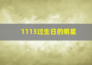 1113过生日的明星