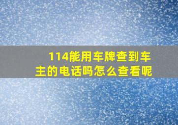 114能用车牌查到车主的电话吗怎么查看呢