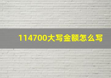 114700大写金额怎么写