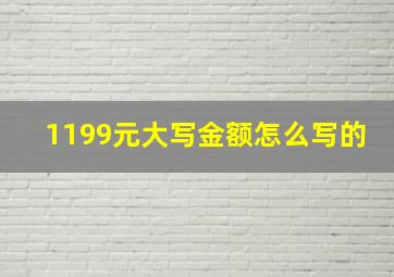 1199元大写金额怎么写的