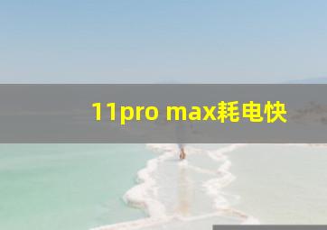 11pro max耗电快