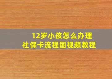 12岁小孩怎么办理社保卡流程图视频教程