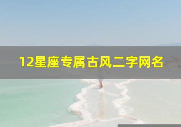 12星座专属古风二字网名