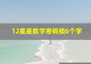 12星座数字密码锁6个字