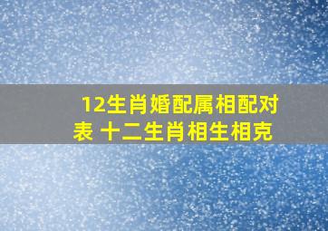 12生肖婚配属相配对表 十二生肖相生相克