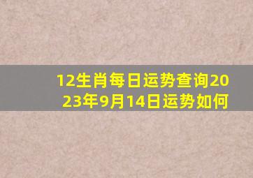 12生肖每日运势查询2023年9月14日运势如何