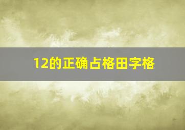 12的正确占格田字格