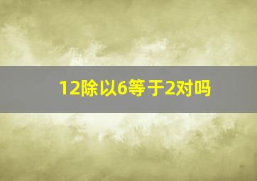 12除以6等于2对吗