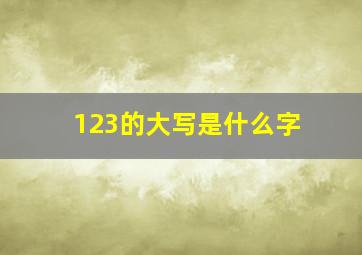 123的大写是什么字