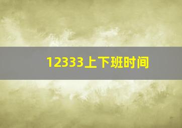 12333上下班时间