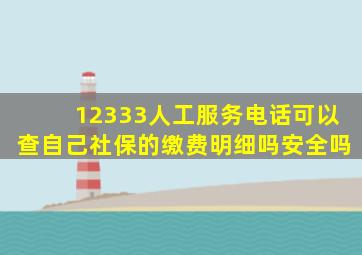 12333人工服务电话可以查自己社保的缴费明细吗安全吗