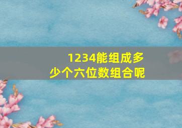 1234能组成多少个六位数组合呢