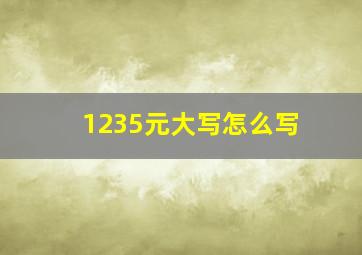 1235元大写怎么写