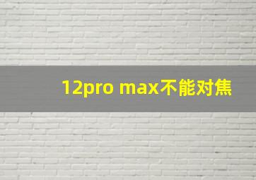 12pro max不能对焦