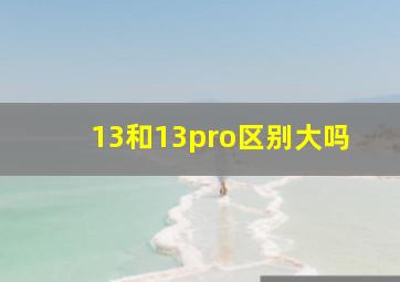 13和13pro区别大吗