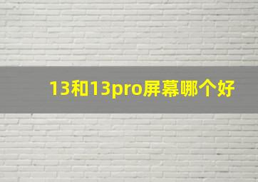 13和13pro屏幕哪个好