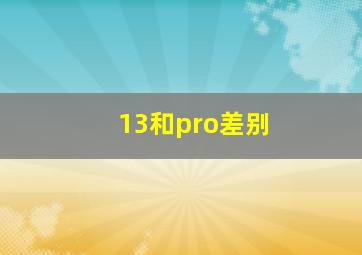 13和pro差别