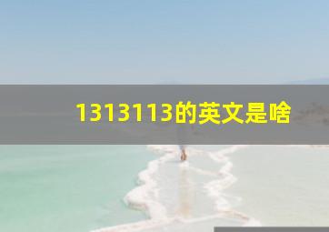 1313113的英文是啥