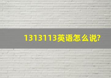 1313113英语怎么说?