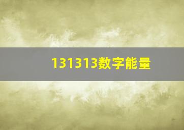 131313数字能量