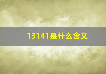 13141是什么含义