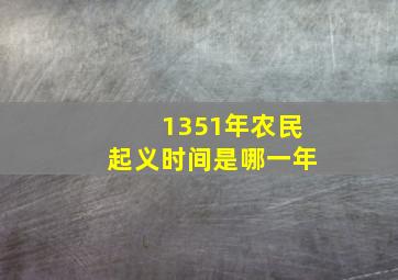 1351年农民起义时间是哪一年