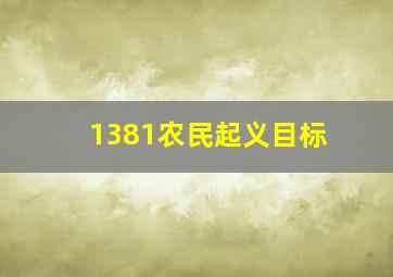 1381农民起义目标