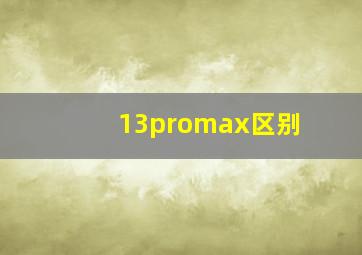 13promax区别