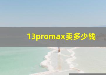 13promax卖多少钱