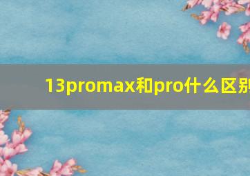 13promax和pro什么区别