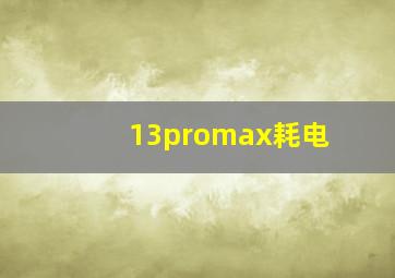 13promax耗电