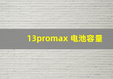 13promax 电池容量