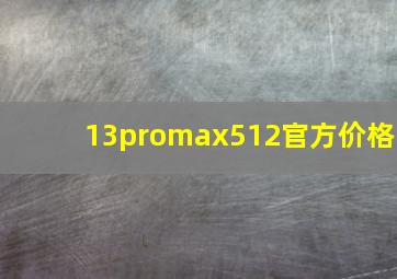 13promax512官方价格