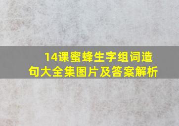 14课蜜蜂生字组词造句大全集图片及答案解析