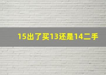 15出了买13还是14二手