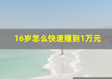 16岁怎么快速赚到1万元