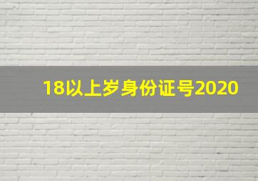 18以上岁身份证号2020