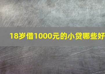 18岁借1000元的小贷哪些好