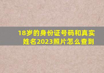 18岁的身份证号码和真实姓名2023照片怎么查到