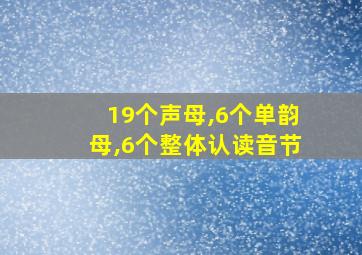 19个声母,6个单韵母,6个整体认读音节