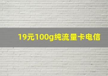 19元100g纯流量卡电信