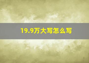 19.9万大写怎么写