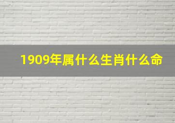 1909年属什么生肖什么命