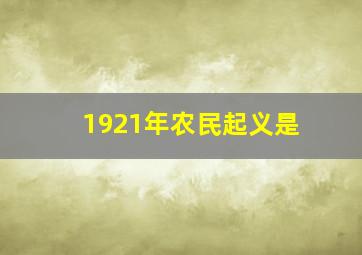 1921年农民起义是