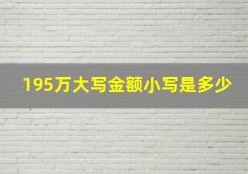 195万大写金额小写是多少