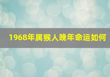 1968年属猴人晚年命运如何