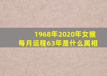 1968年2020年女猴每月运程63年是什么属相