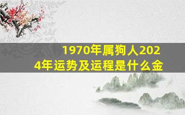 1970年属狗人2024年运势及运程是什么金