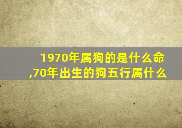 1970年属狗的是什么命,70年出生的狗五行属什么